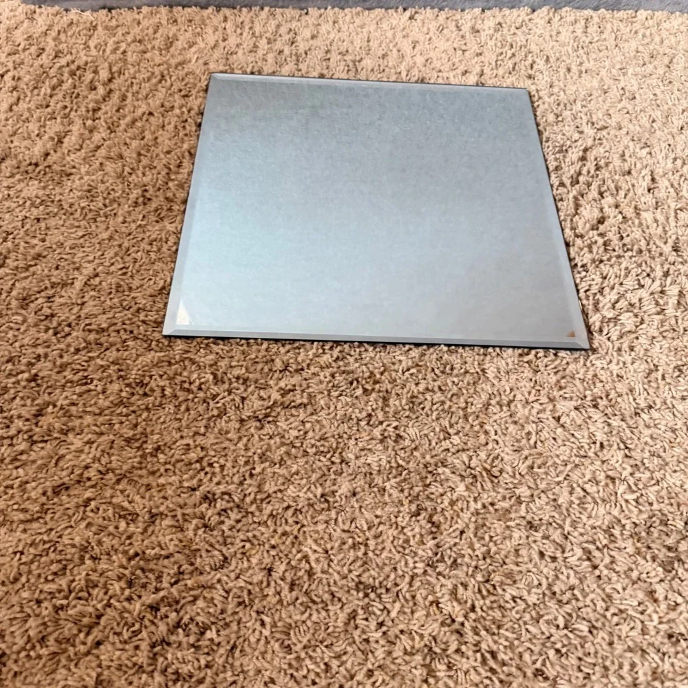 Hobby Lobby Square Beveled Mirror Candle Plate Vanity Tray 12.91in Silver